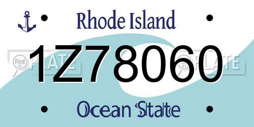 1Z78060 Rhode Island License Plate