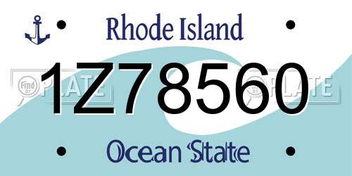 1Z78560 Rhode Island License Plate