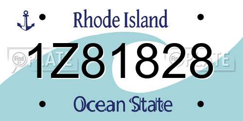 1Z81828 Rhode Island License Plate
