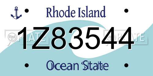 1Z83544 Rhode Island License Plate