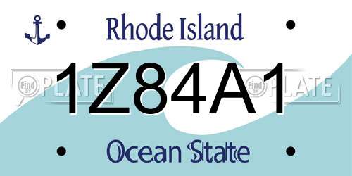 1Z84A1 Rhode Island License Plate