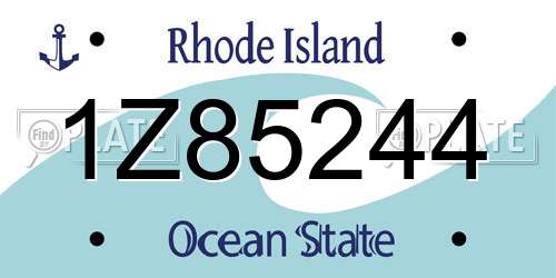 1Z85244 Rhode Island License Plate