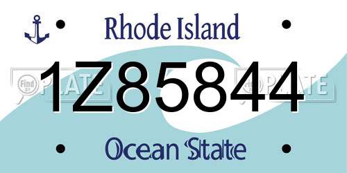 1Z85844 Rhode Island License Plate