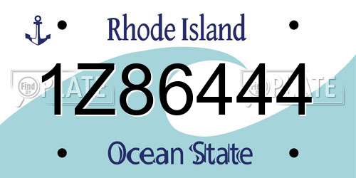 1Z86444 Rhode Island License Plate