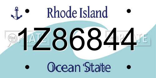 1Z86844 Rhode Island License Plate