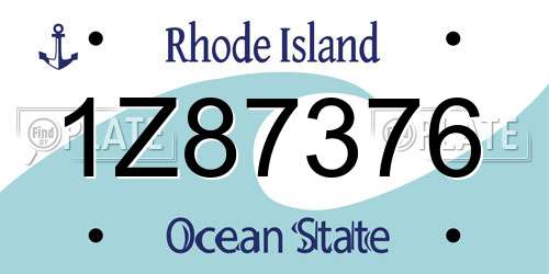 1Z87376 Rhode Island License Plate