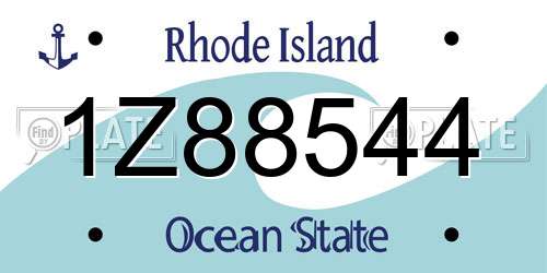 1Z88544 Rhode Island License Plate