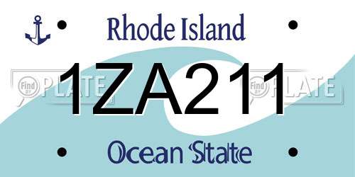 1ZA211 Rhode Island License Plate