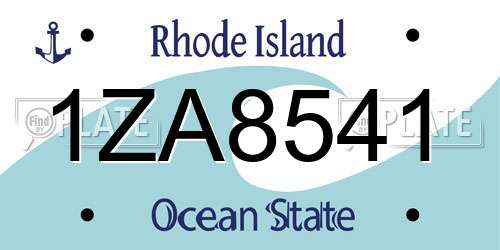 1ZA8541 Rhode Island License Plate