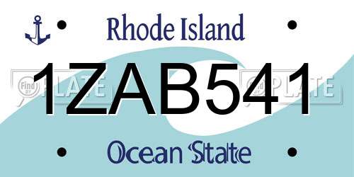 1ZAB541 Rhode Island License Plate
