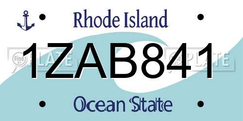 1ZAB841 Rhode Island License Plate