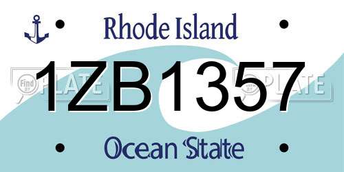 1ZB1357 Rhode Island License Plate