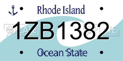 1ZB1382 Rhode Island License Plate