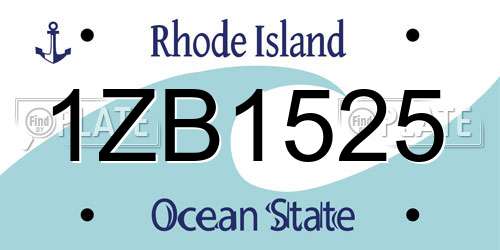 1ZB1525 Rhode Island License Plate