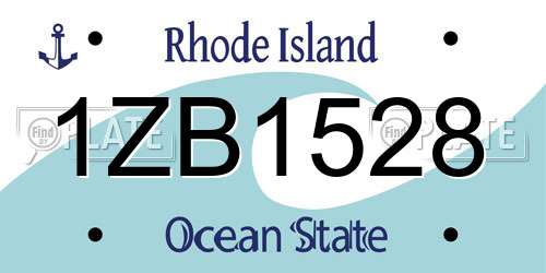 1ZB1528 Rhode Island License Plate
