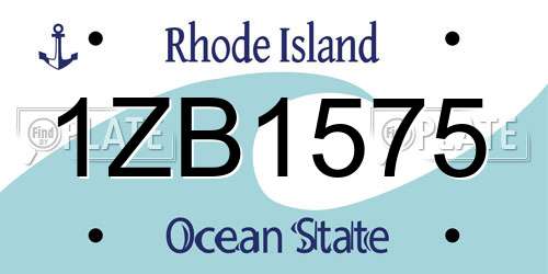 1ZB1575 Rhode Island License Plate