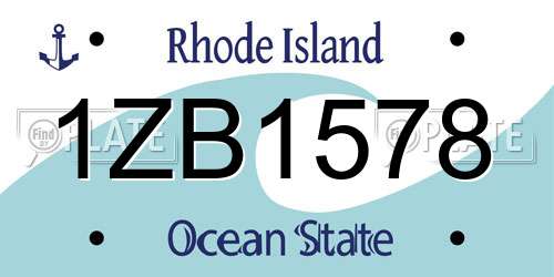 1ZB1578 Rhode Island License Plate