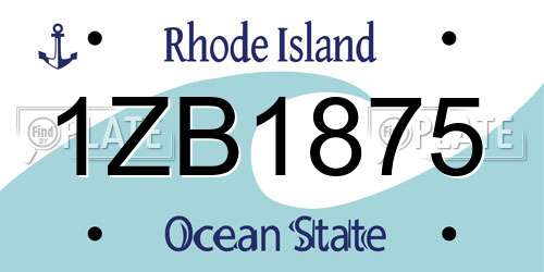 1ZB1875 Rhode Island License Plate