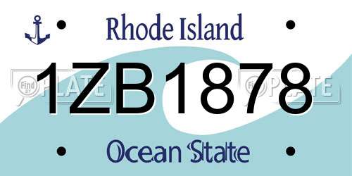 1ZB1878 Rhode Island License Plate
