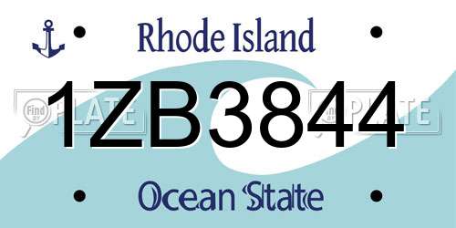 1ZB3844 Rhode Island License Plate