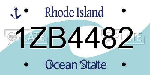 1ZB4482 Rhode Island License Plate