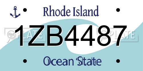 1ZB4487 Rhode Island License Plate