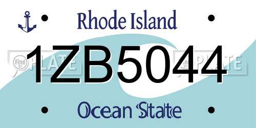 1ZB5044 Rhode Island License Plate