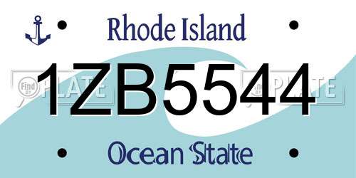 1ZB5544 Rhode Island License Plate