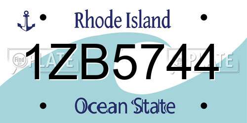 1ZB5744 Rhode Island License Plate