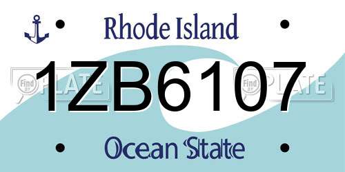 1ZB6107 Rhode Island License Plate