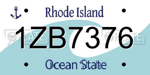 1ZB7376 Rhode Island License Plate