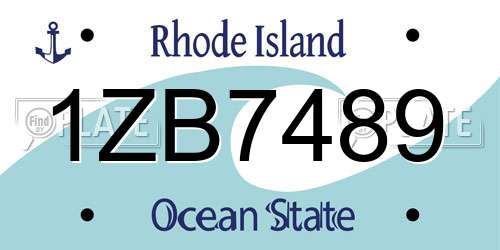 1ZB7489 Rhode Island License Plate