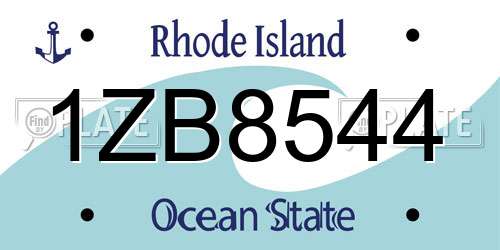 1ZB8544 Rhode Island License Plate