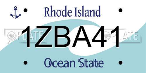 1ZBA41 Rhode Island License Plate