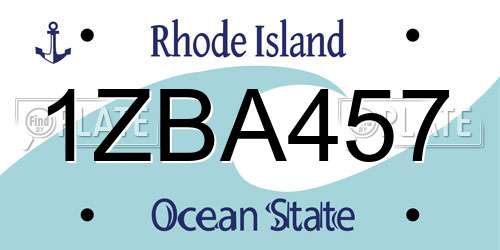 1ZBA457 Rhode Island License Plate