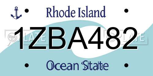 1ZBA482 Rhode Island License Plate