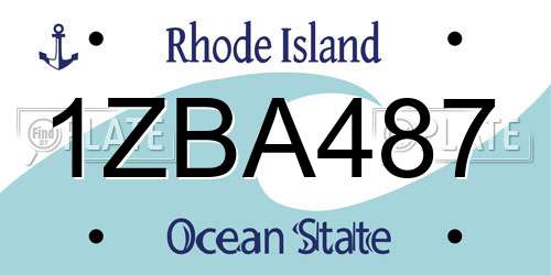 1ZBA487 Rhode Island License Plate