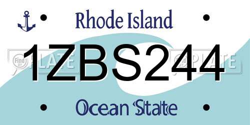 1ZBS244 Rhode Island License Plate