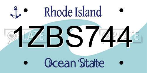 1ZBS744 Rhode Island License Plate
