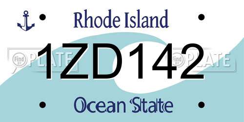 1ZD142 Rhode Island License Plate