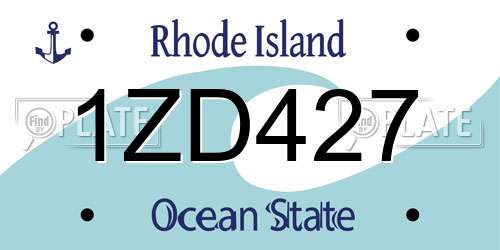 1ZD427 Rhode Island License Plate