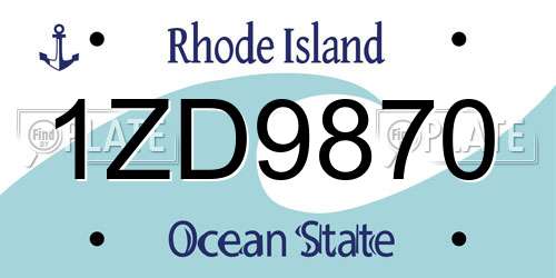 1ZD9870 Rhode Island License Plate