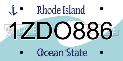 1ZDO886 Rhode Island License Plate