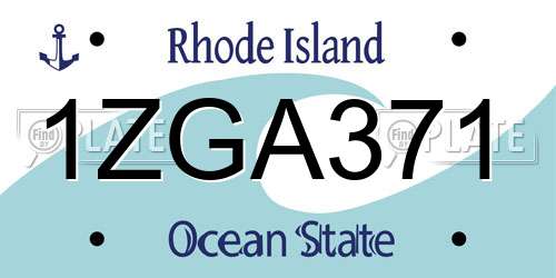 1ZGA371 Rhode Island License Plate