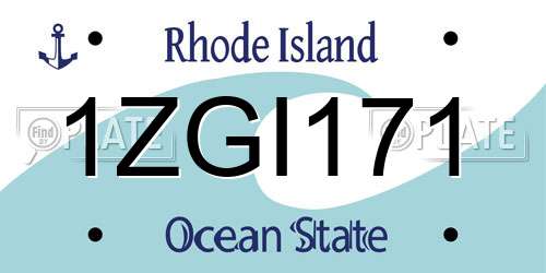 1ZGI171 Rhode Island License Plate