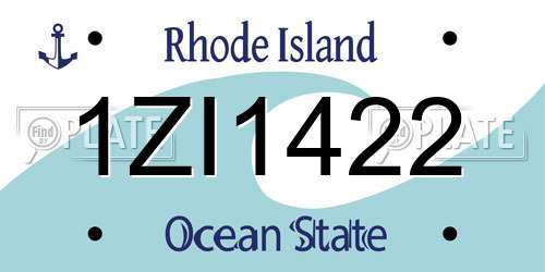 1ZI1422 Rhode Island License Plate