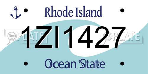 1ZI1427 Rhode Island License Plate