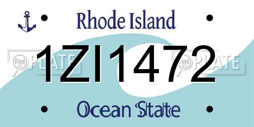 1ZI1472 Rhode Island License Plate