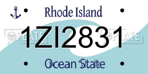 1ZI2831 Rhode Island License Plate