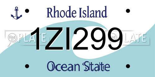 1ZI299 Rhode Island License Plate